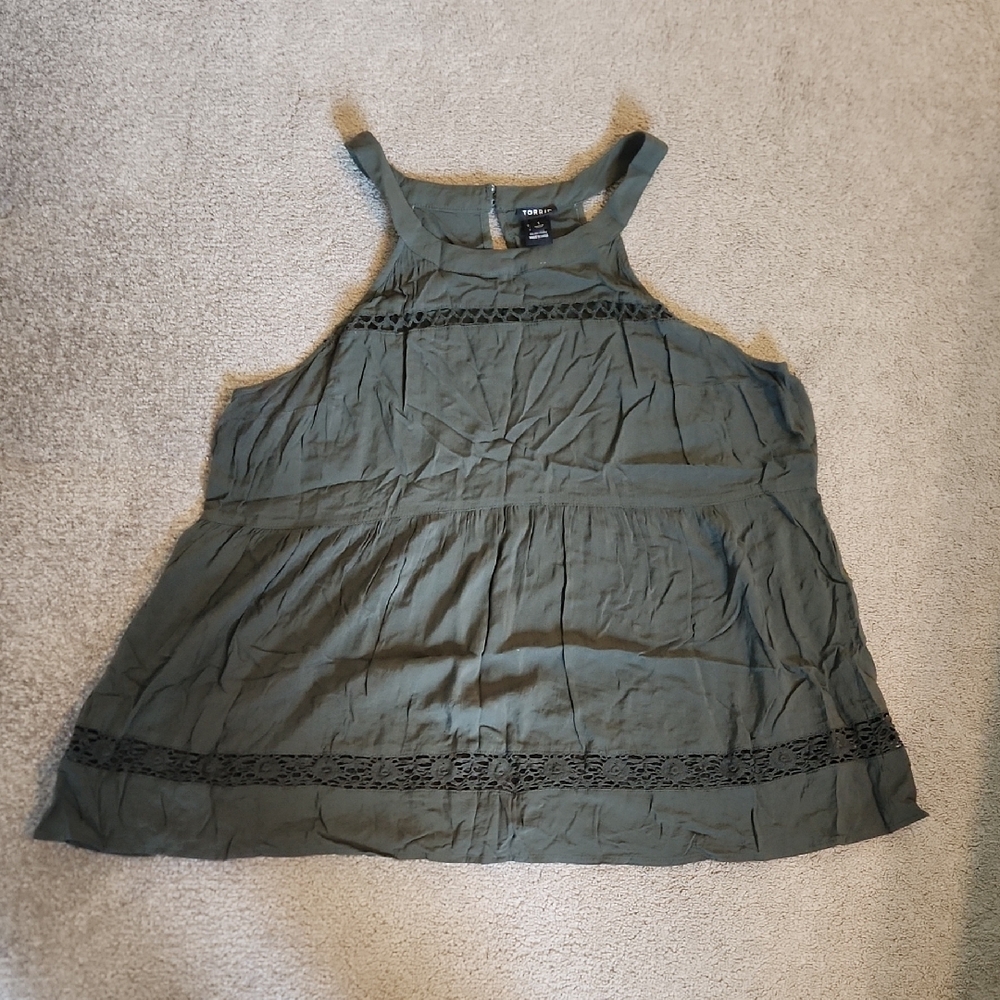 Olive Green Sleeveless Top